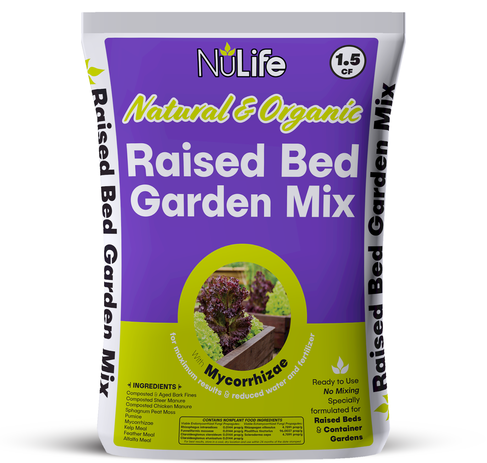 Bag of NuLife Natural & Organic Raised Bed Garden Mix